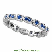 Blue Sapphire Eternity Stack Band Ring