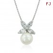 Butterfly White Pearl Pendant