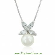 Butterfly White Pearl Pendant