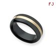 Ceramic Black With 14K Gold  Inlay 8mm Polished Band