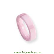 Ceramic Pink Faceted 5.5mm Polished Band