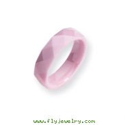 Ceramic Pink Faceted 5.5mm Polished Band