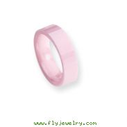 Ceramic Pink Faceted 6mm Polished Band