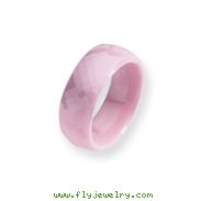 Ceramic Pink Faceted 7.5mm Polished Band