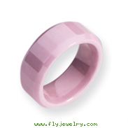 Ceramic Pink Faceted 8mm Polished Band