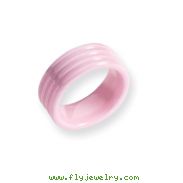 Ceramic Pink Grooved 8mm Polished Band