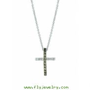 Champagne & white diamond cross necklace