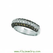 Champagne & White Diamond Fashion Ring, 14K White Gold
