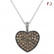Champagne diamond large heart necklace