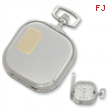 Charles Hubert 14k Gold-plated Two-tone Chrome Square Pocket Watch