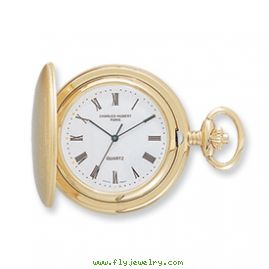 Charles Hubert 14k Gold-plated White Dial Black Pocket Watch