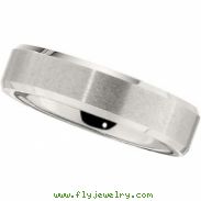 COBALT 6mm Satin And Polished Bevelled Band