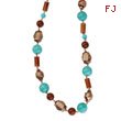 Copper-tone Aqua & Brown Beads 44
