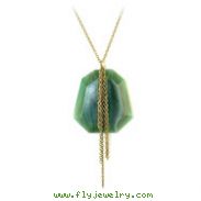 Copper-Tone Green Stone Necklace