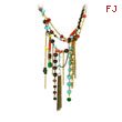 Copper-Tone Multicolor Dangle Necklace