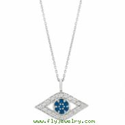 Diamond & sapphire eye necklace