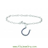 Diamond & sapphire horse shoe bracelet