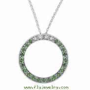 Diamond & Tsavorite Pendant Necklace