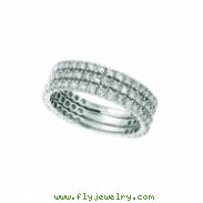 Diamond 3 rows ring