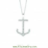 Diamond anchor necklace