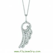 Diamond angel wing necklace