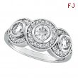 Diamond Bezel 3 Three Stone Ring