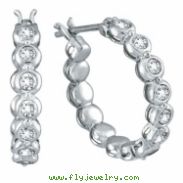 Diamond Bezel Set Hoop Earrings