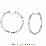 Diamond bezel set hoop earrings