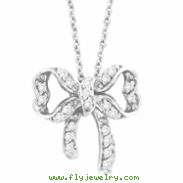 Diamond Bow Pendant Necklace