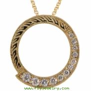 Diamond circle necklace, 6 different diamond sizes, ranging from 0.015 ct to 0.065 ct. 