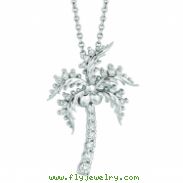 Diamond coconut tree necklace