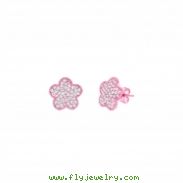 Diamond flower earrings