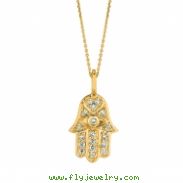 Diamond hand of god necklace