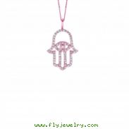 Diamond hand of god necklace