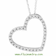 Diamond Heart Pendant Necklace White Gold