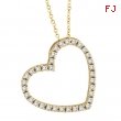 Diamond Heart Pendant Necklace Yellow Gold