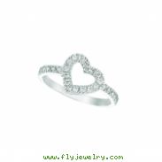 Diamond Heart Ring White Gold