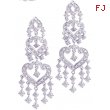 Diamond hearts chandelier earrings