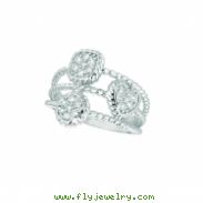 Diamond heart,square & round ring