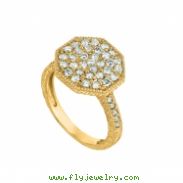 Diamond octagonal shape ring