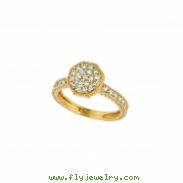 Diamond octagonal shape ring