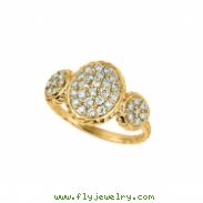 Diamond oval & round shape ring