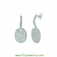 Diamond oval drop earrings