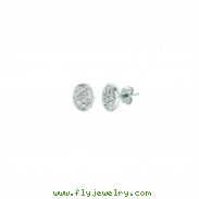 Diamond oval earrings