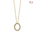 Diamond Oval Pendant Necklace Yellow Gold