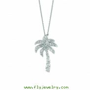 Diamond palm tree necklace