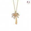 Diamond palm tree necklace