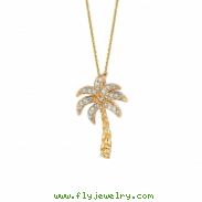 Diamond palm tree necklace