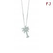 Diamond palm tree necklace