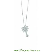 Diamond palm tree necklace